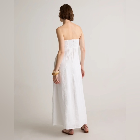 Quince 100% European Linen Strapless Maxi Dress XS in Black - Picture 2 of 9